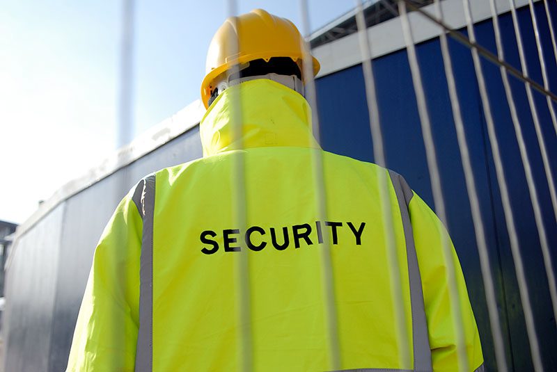 Person wearing security uniform